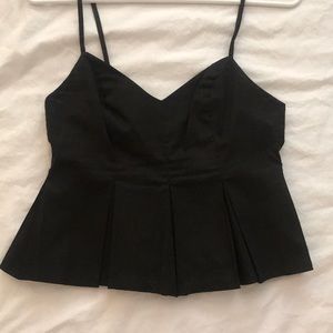 Asos pleated peplum cropped top sz 2 petite